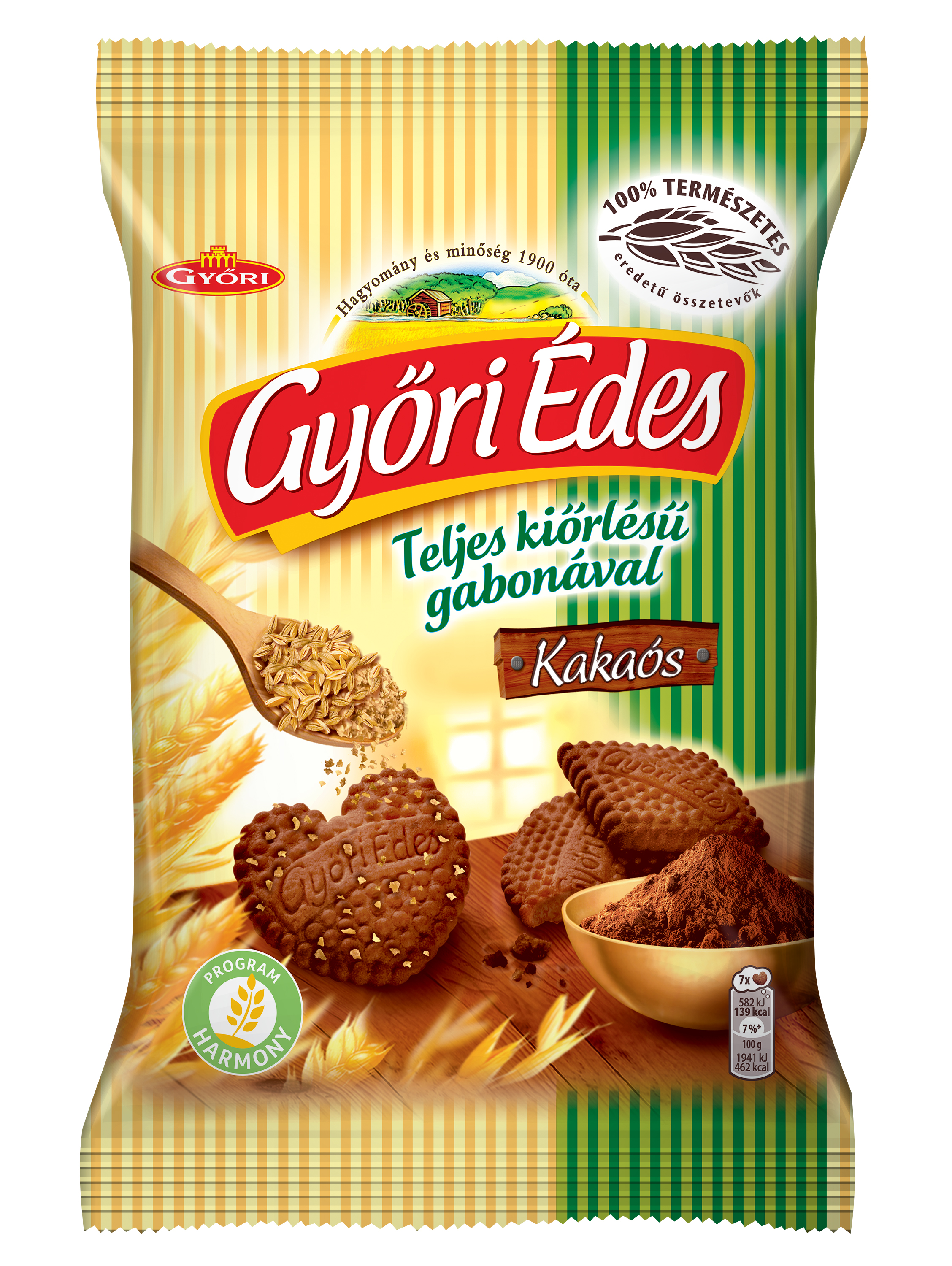 Győri Édes Teljes kiőrlésű Kakaós 150g