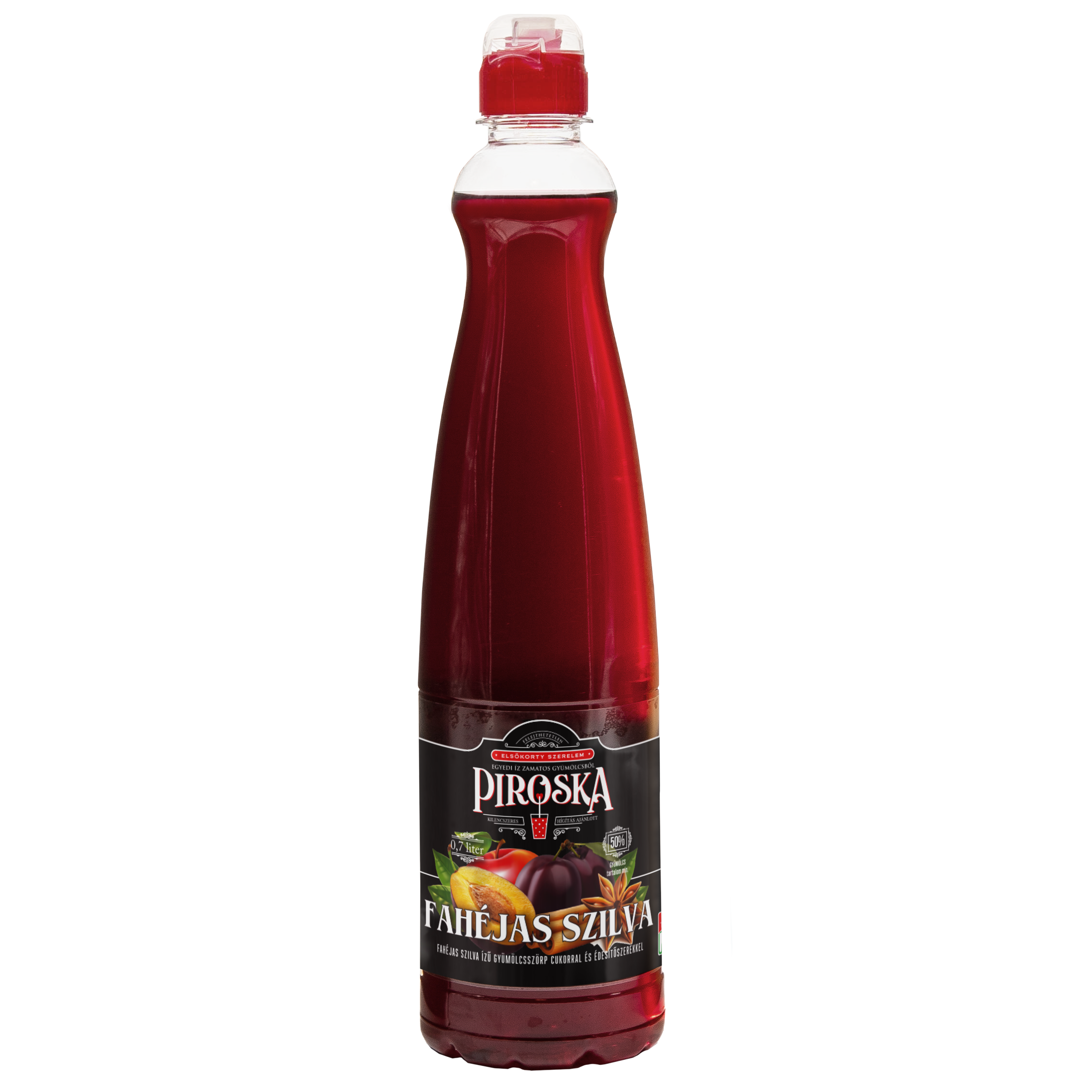 Piroska fahéjas szilvaízű gyümölcsszörp 0,7 l Pet palackban