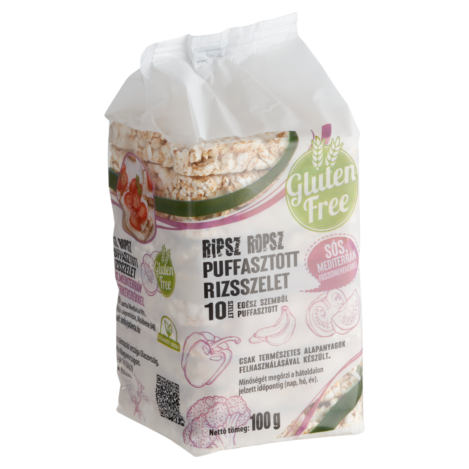 Ripsz Ropsz puffasztott rizsszelet mediterrán fűszerkeverékkel 100g