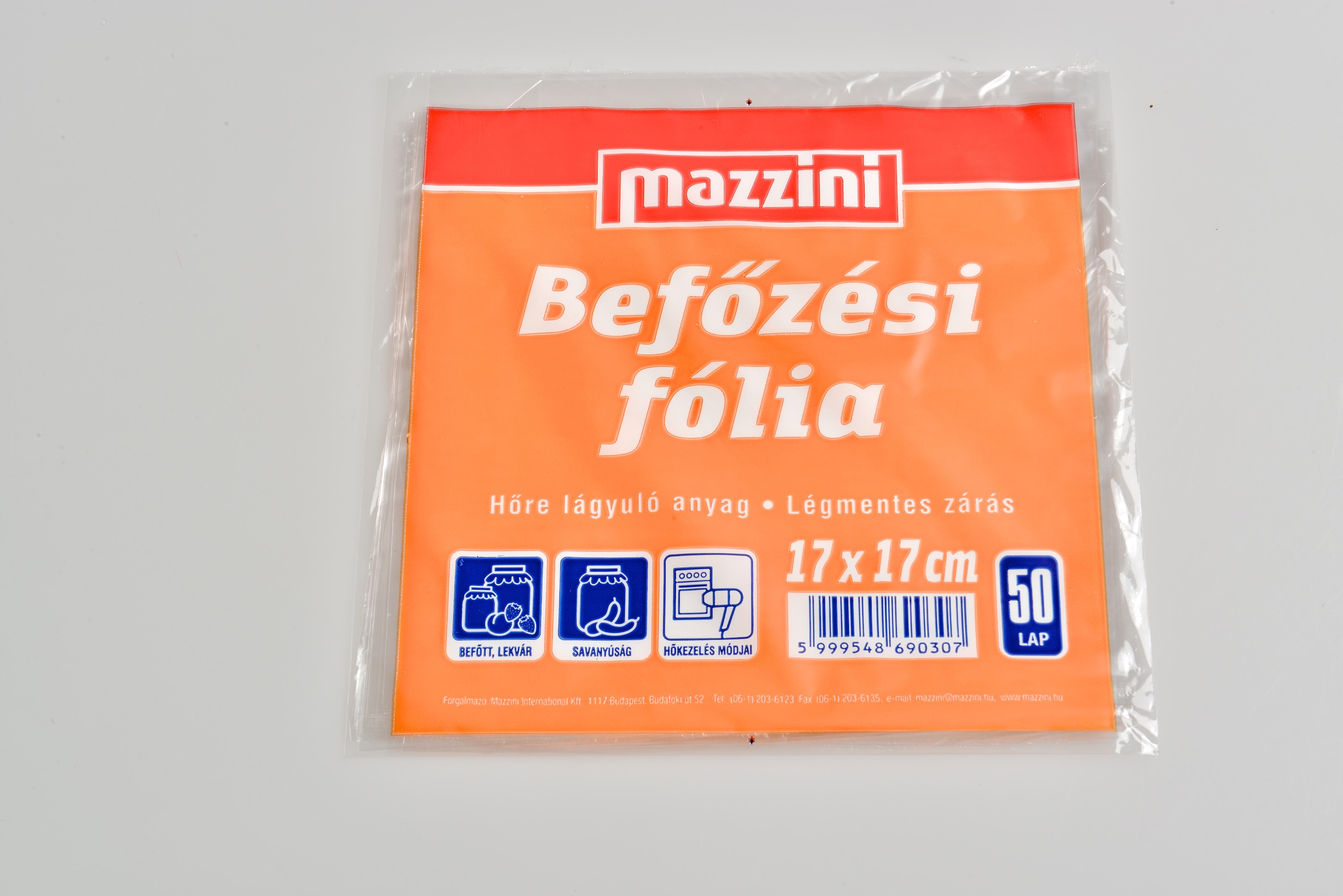 MAZZINI Befőzési fólia 50db 17x17 cm