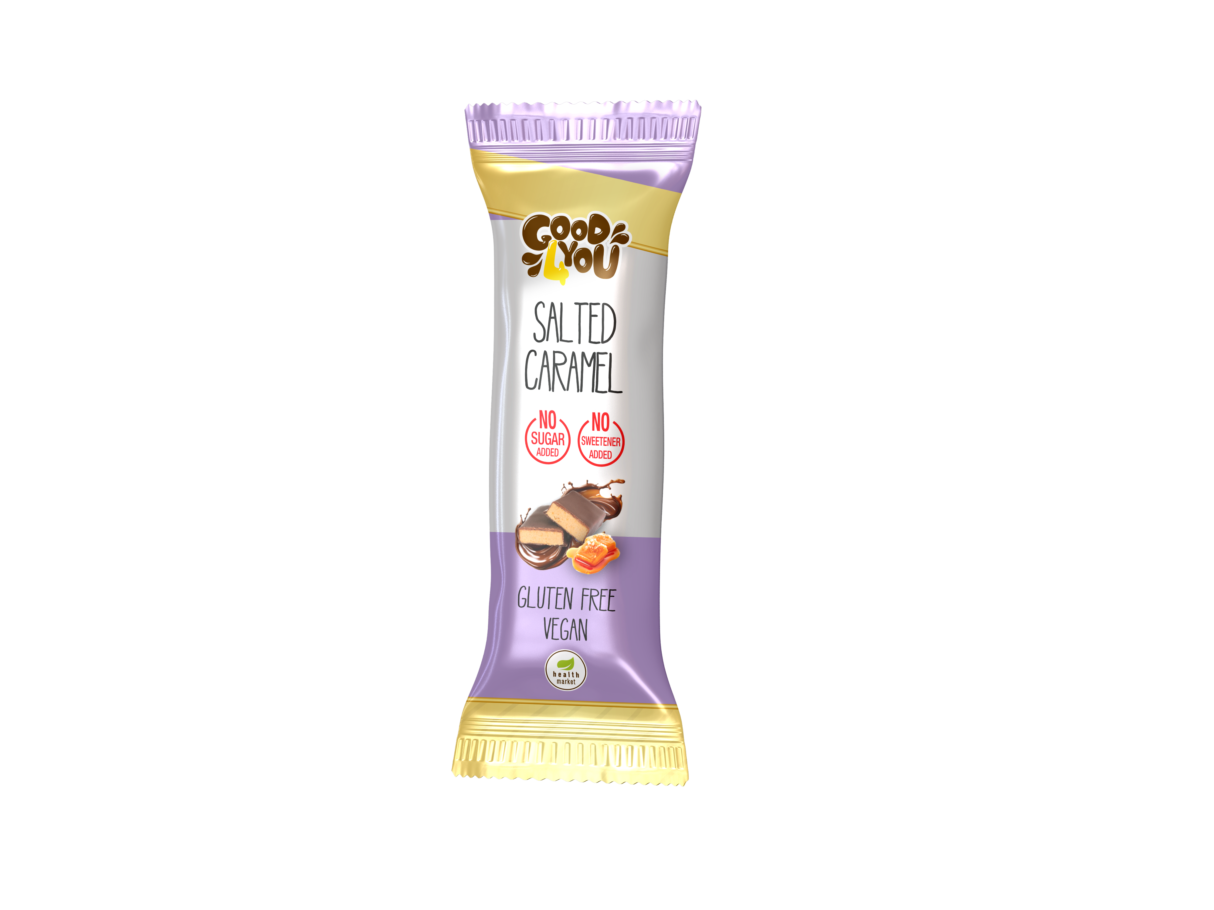 Good4You Sós karamell ízű szelet kókusztejes csokoládéval mártva 25g