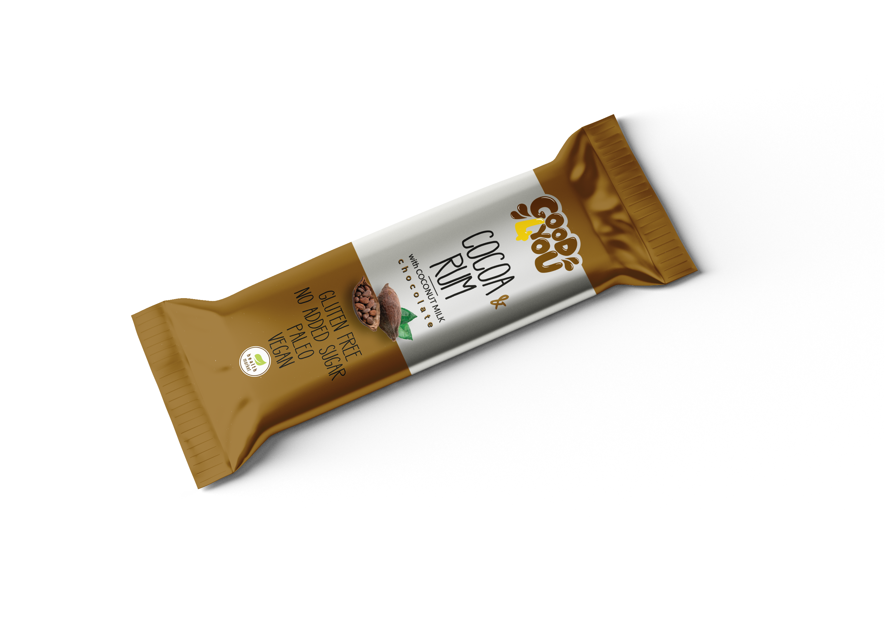 Good4You kakaós-rumos ízű szelet kókusztejes csokoládéval mártva, édesítőszerekkel 25g
