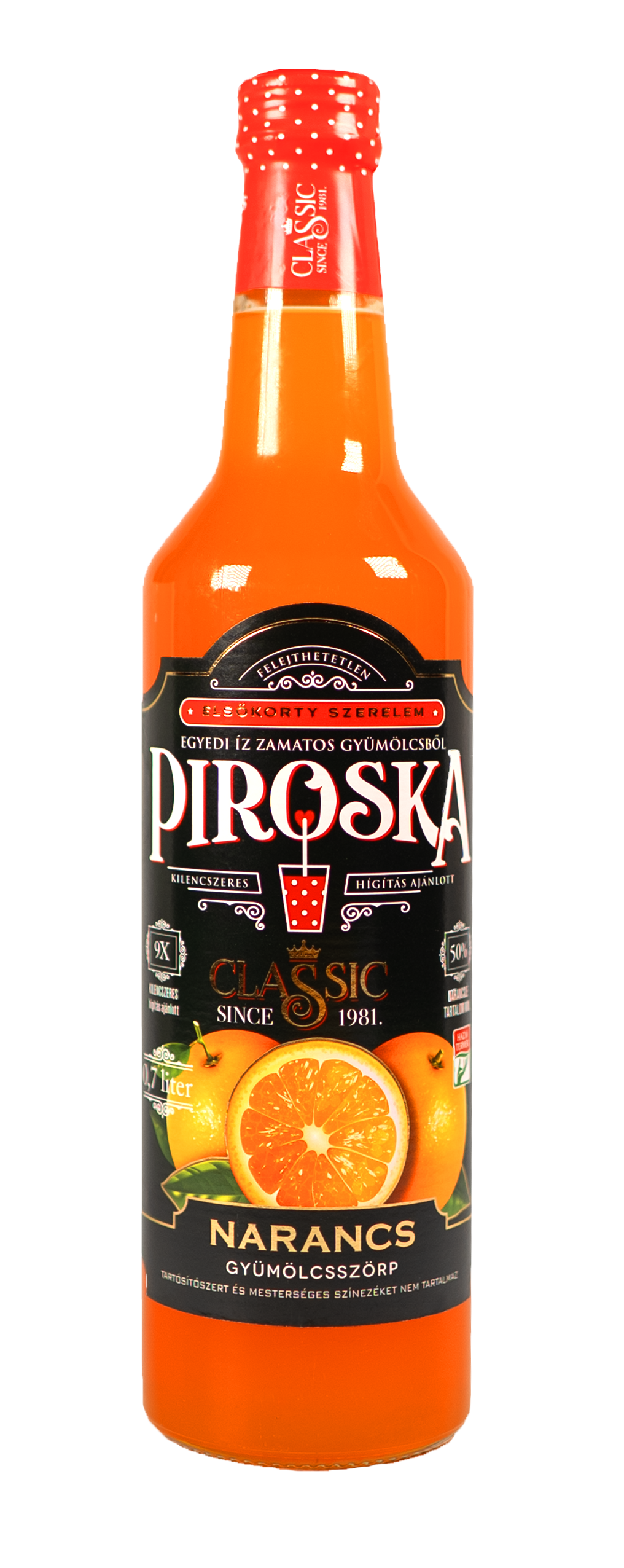 Piroska Classic narancs gyümölcsszörp 0,7 l