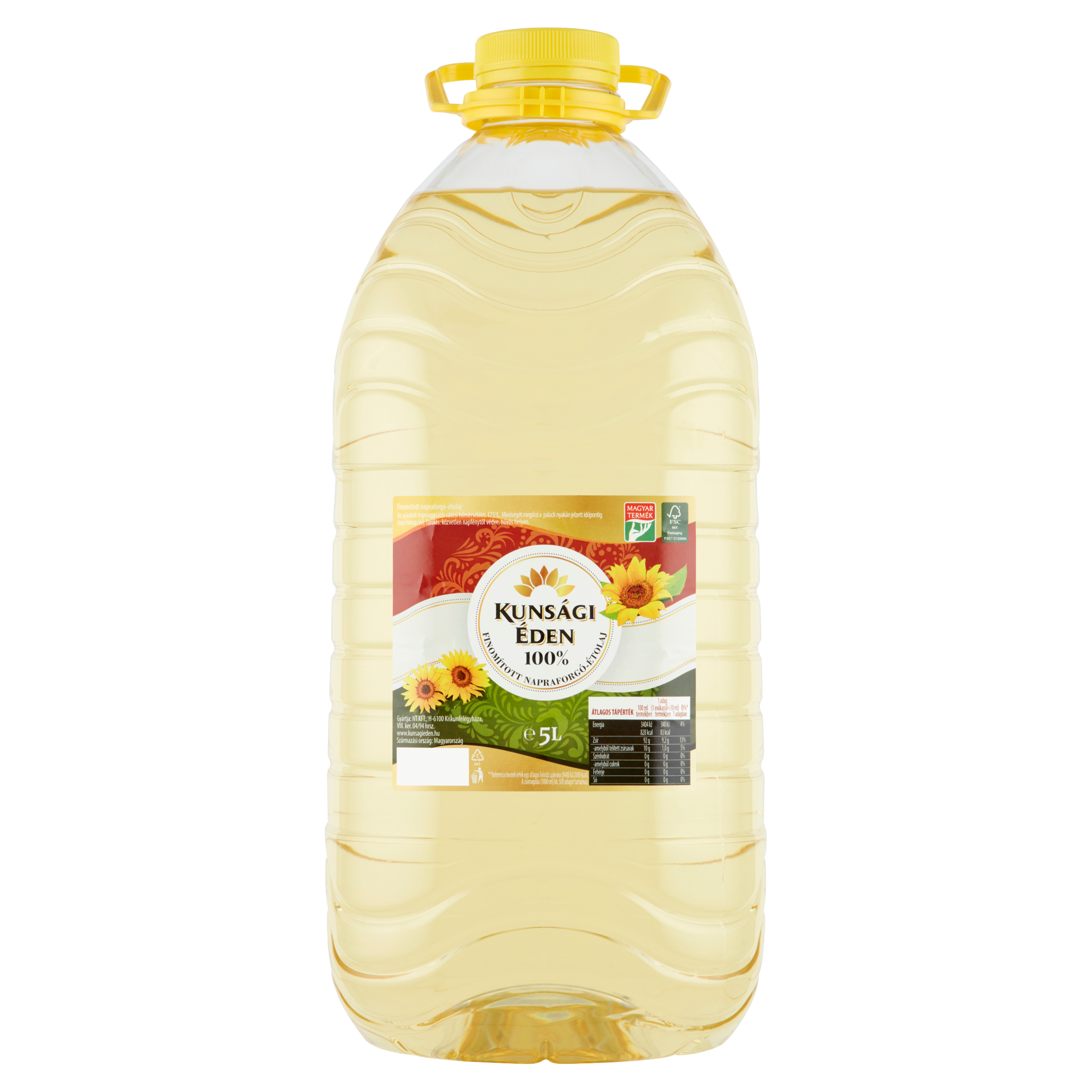Kunsági Éden 100% finomított napraforgó-étolaj 5 liter