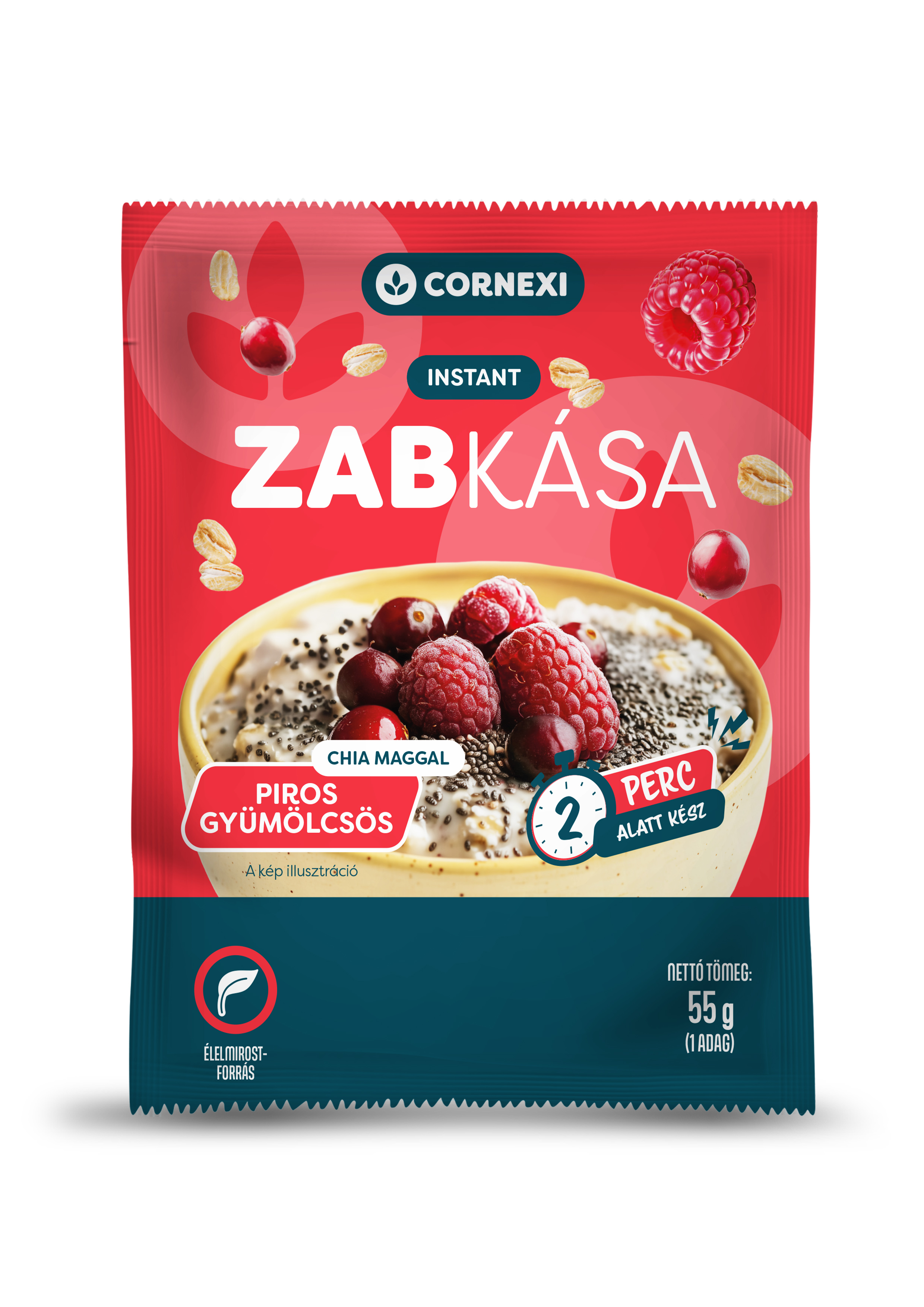 Cornexi Piros gyümölcsös zabkása chia maggal 55g
