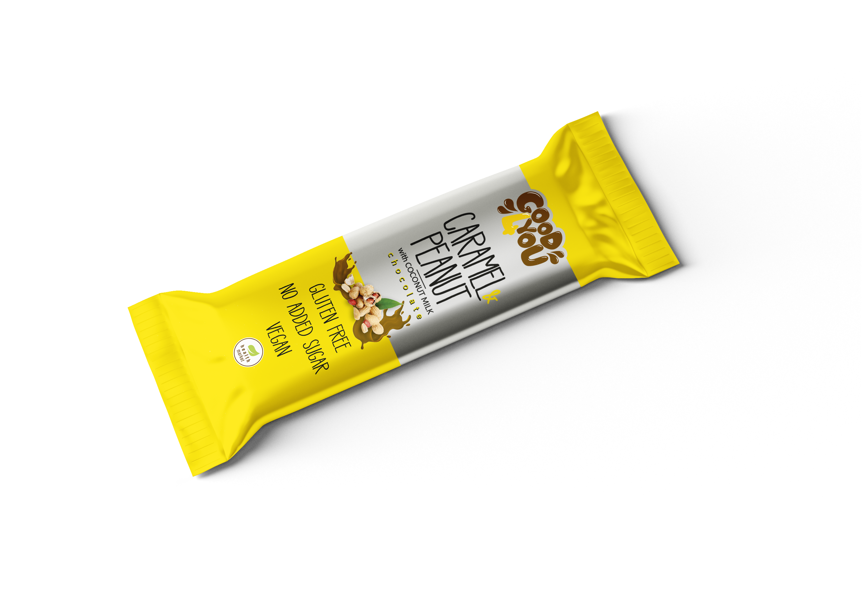 Good4You Karamell ízű földimogyorós szelet kókusztejes csokoládéval mártva, édesítőszerekkel 25g