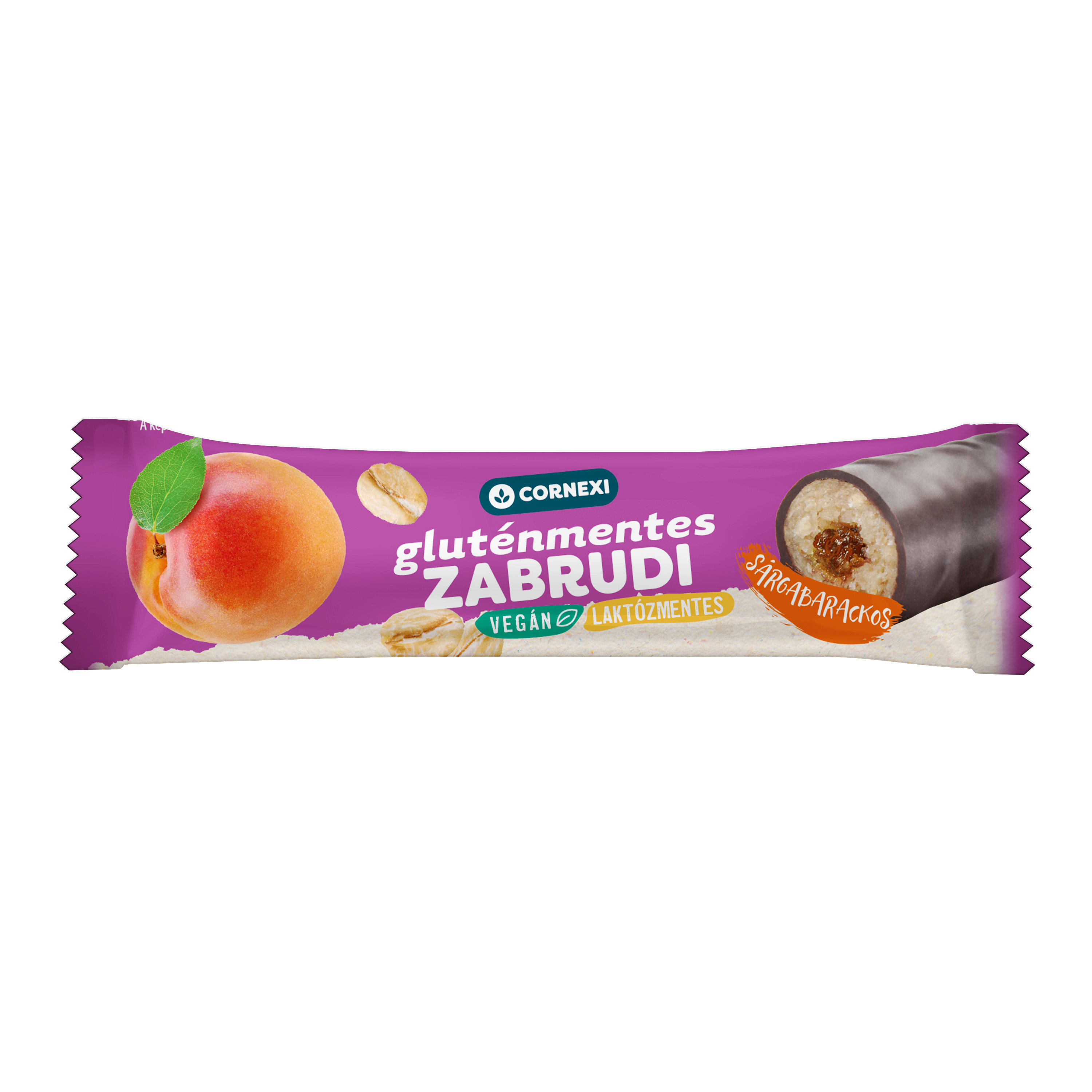 Cornexi Gluténmentes Zabrudi Sárgabarackos töltelékkel töltött zabrúd kakaós bevonattal 30g