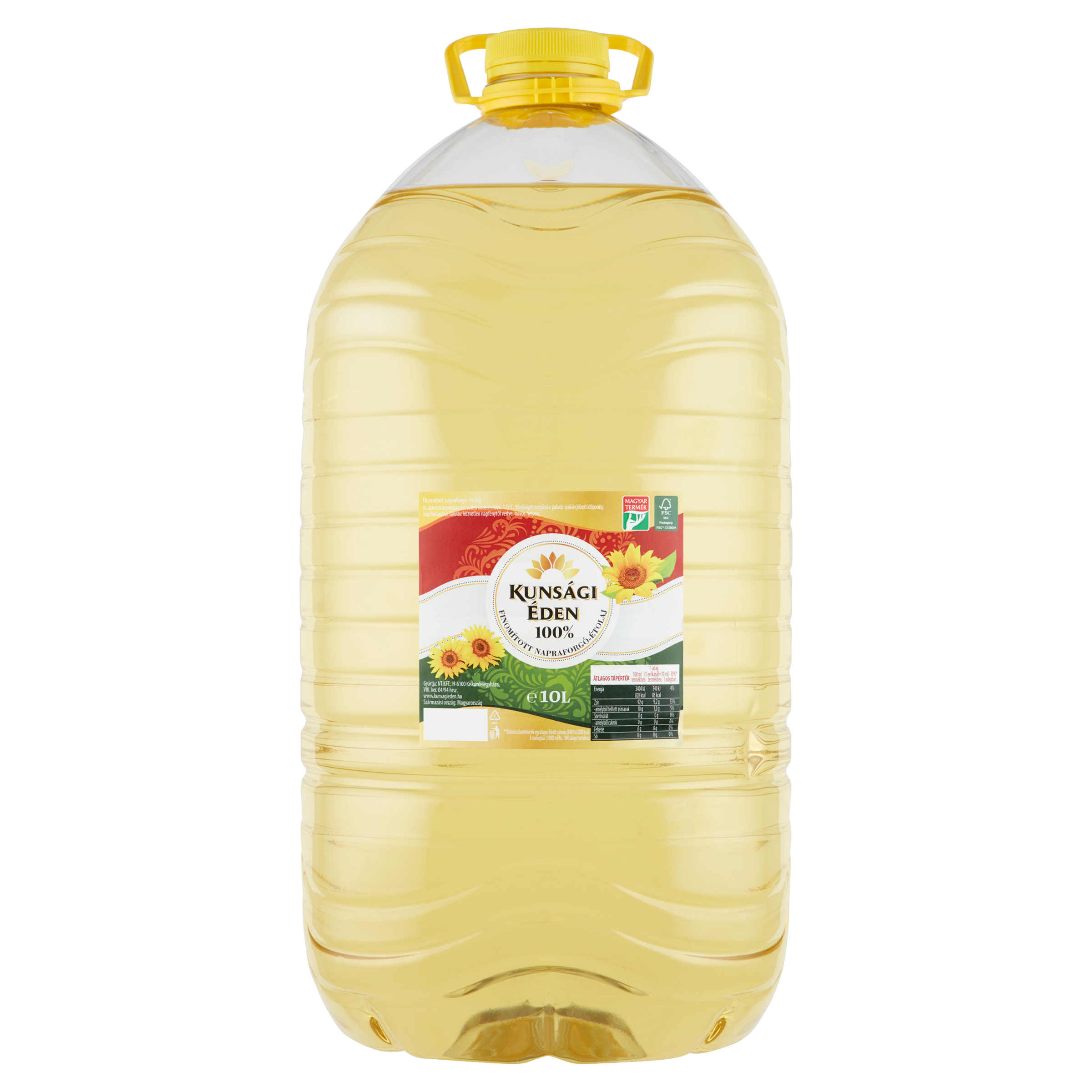 Kunsági Éden 100% finomított napraforgó-étolaj 10 liter