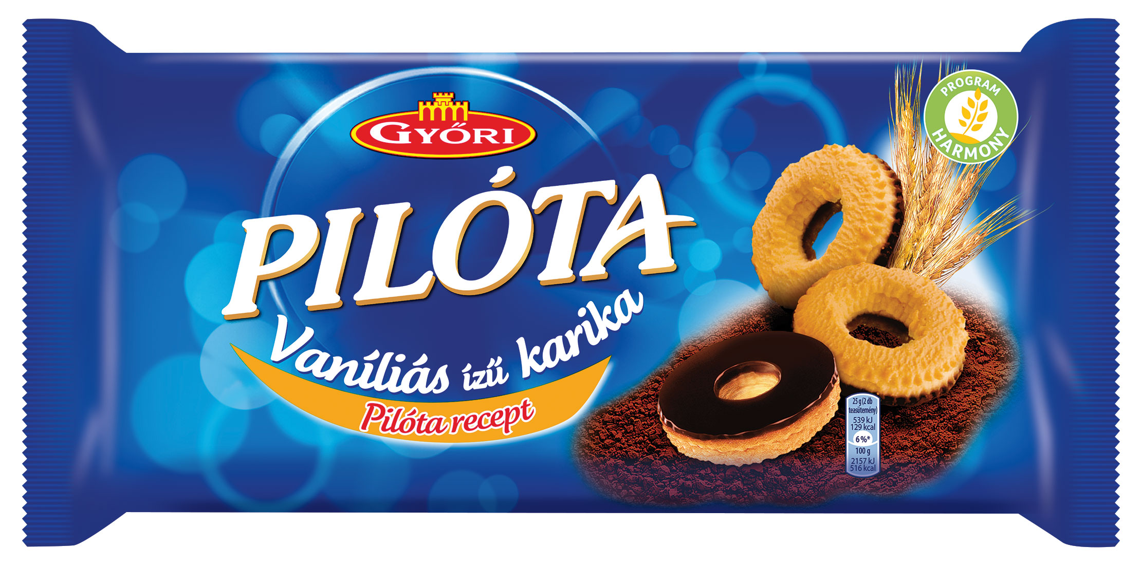 Pilóta Vaníliás Karika étbevonómasszával – nagy kiszerelés 300g