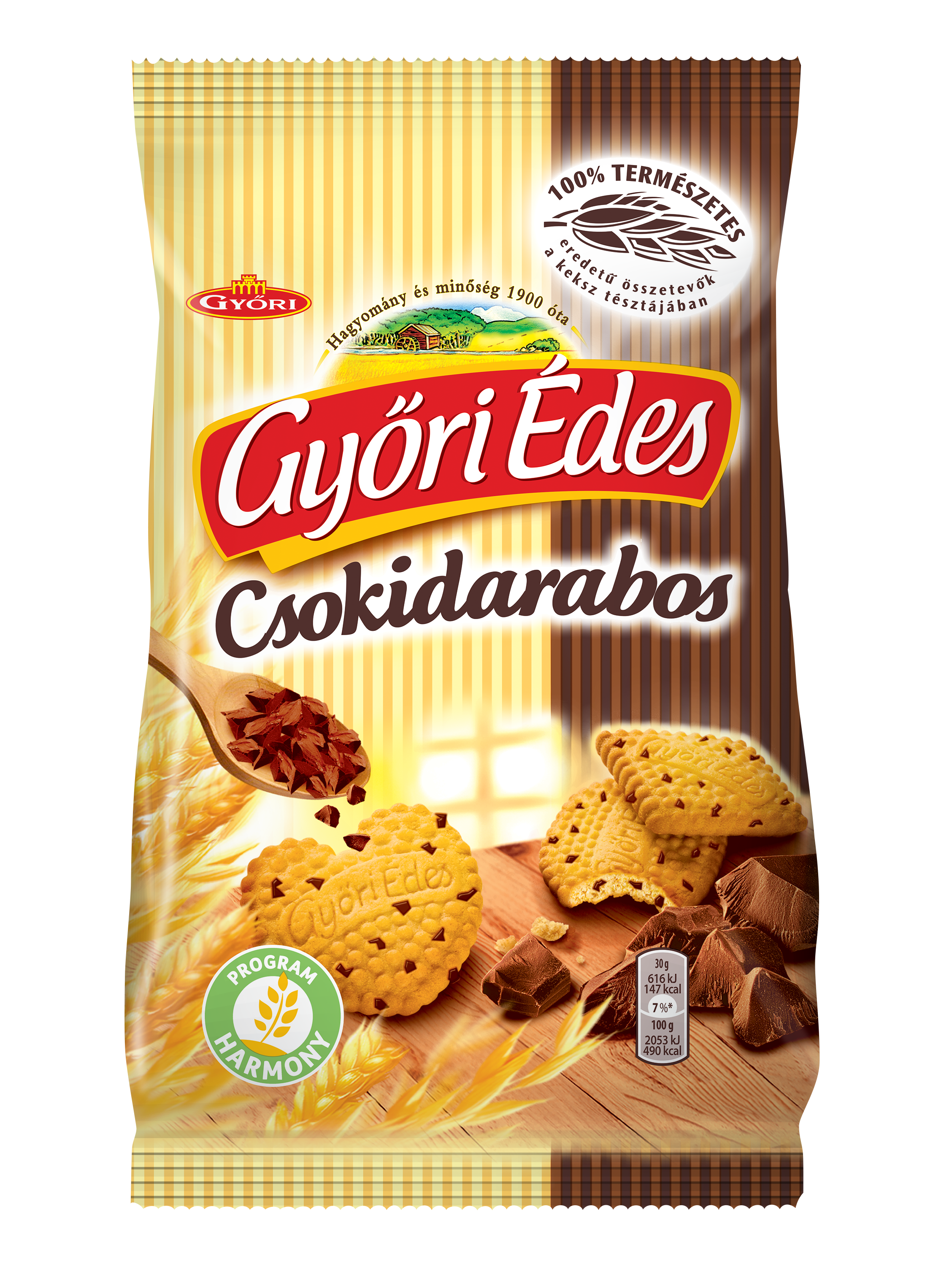 Győri Édes Csokidarabos 150g