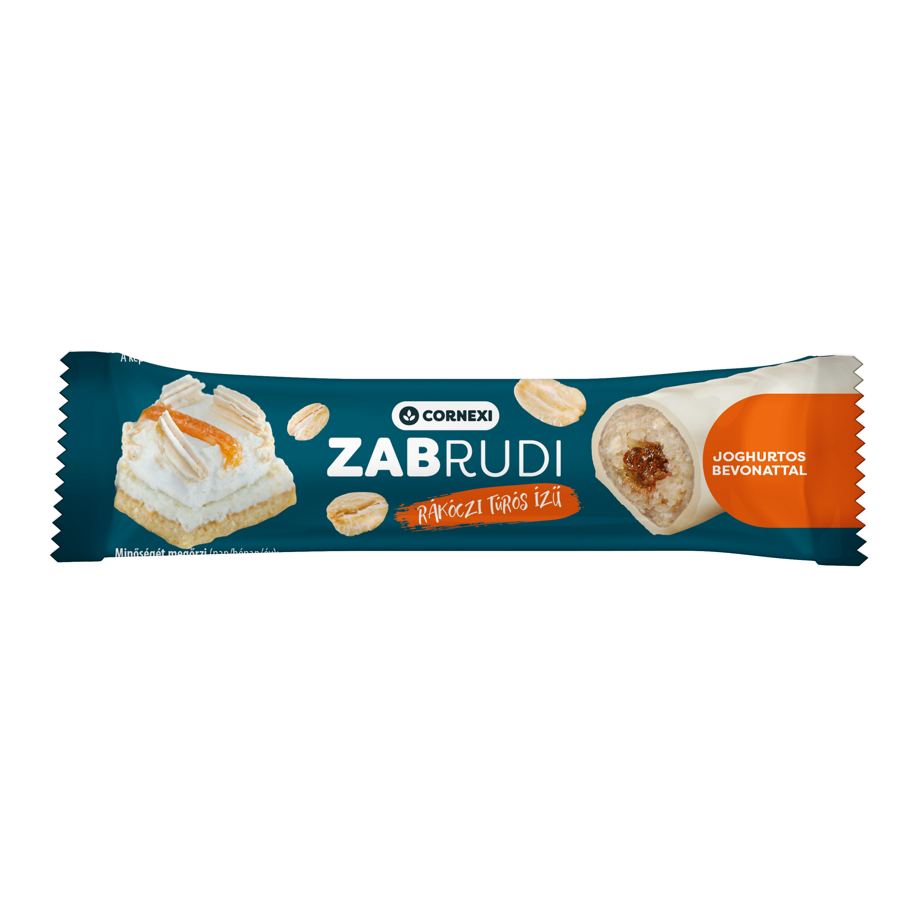 Cornexi Rákóczi túrós ízű zabrudi sárgabarackos töltelékkel töltött zabrúd joghurtos bevonattal RSPO/MB 32x30g