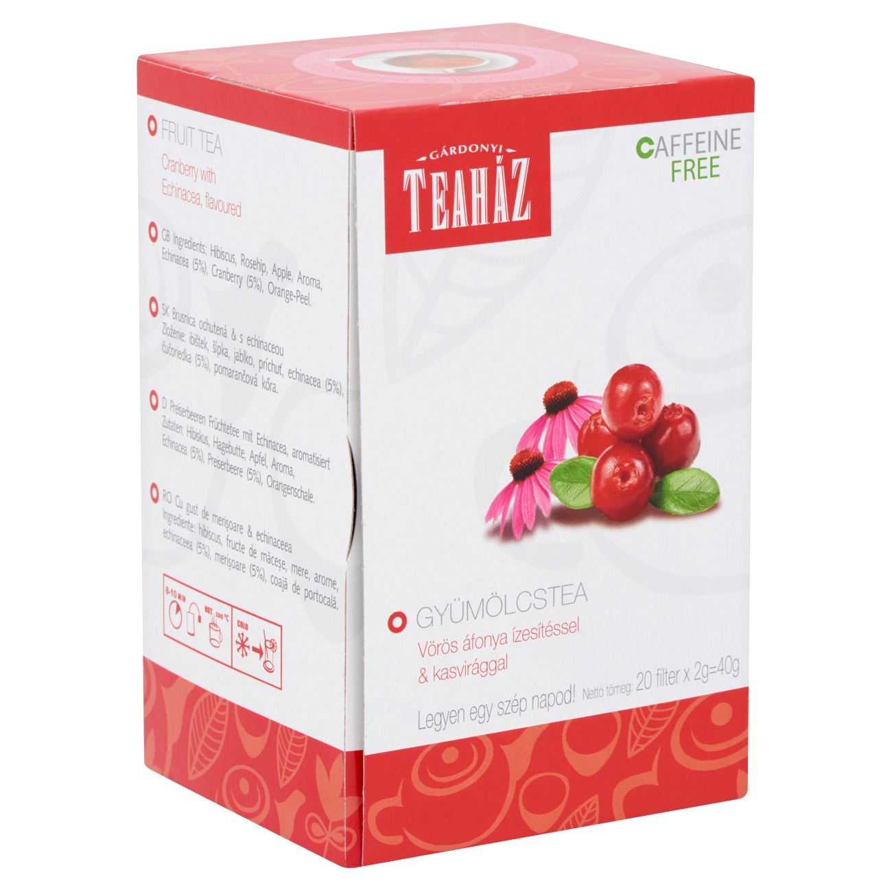 Gárdonyi Teaház gyümölcstea vörösáfonya ízesítéssel és kasvirággal 40g