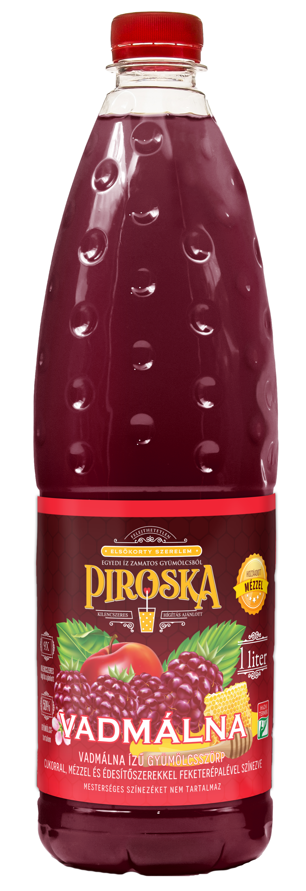 PIROSKA Vadmálna ízű gyümölcsszörp mézzel 1l