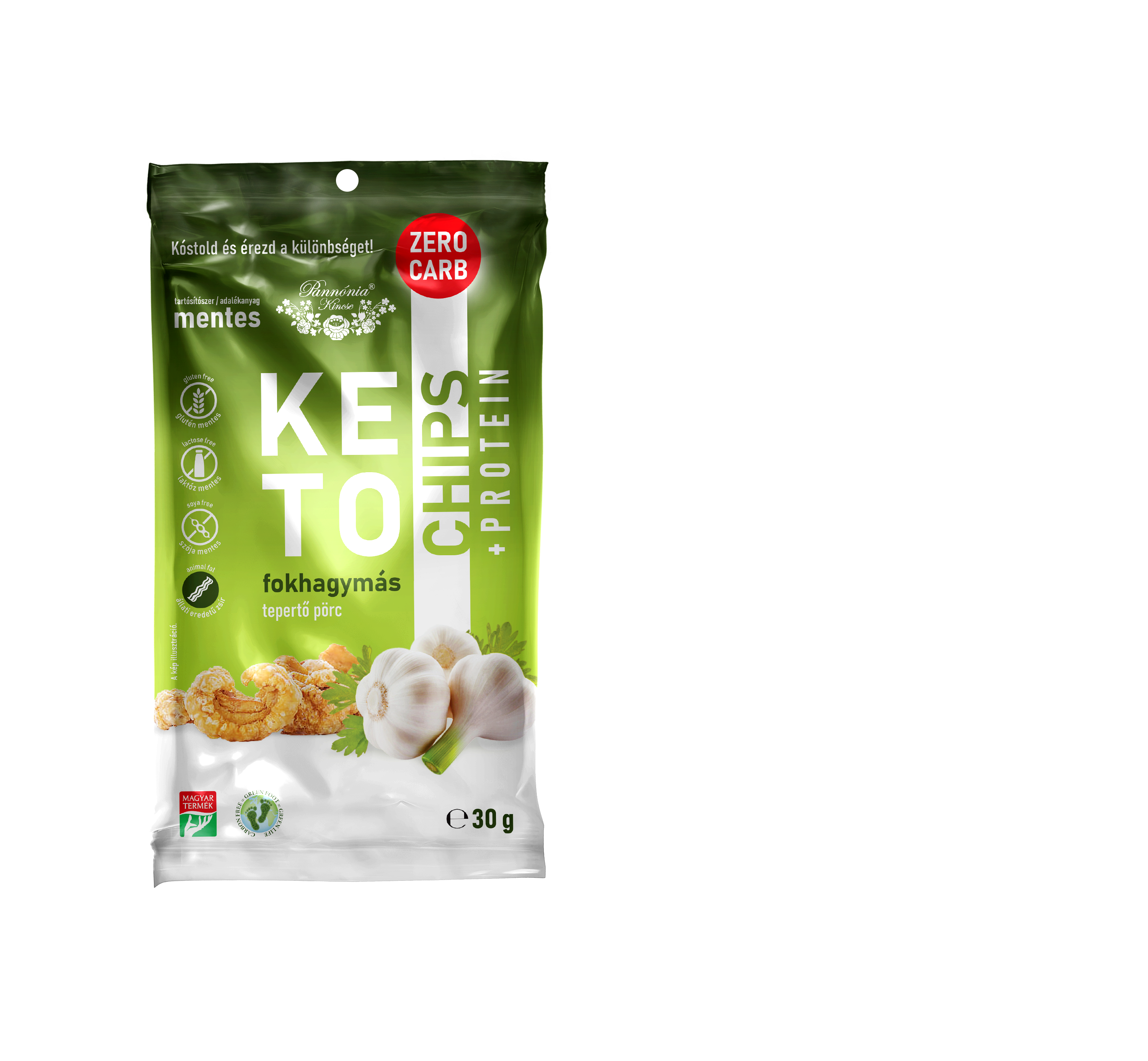 Pannónia KETO Chips Fokhagymás 30g