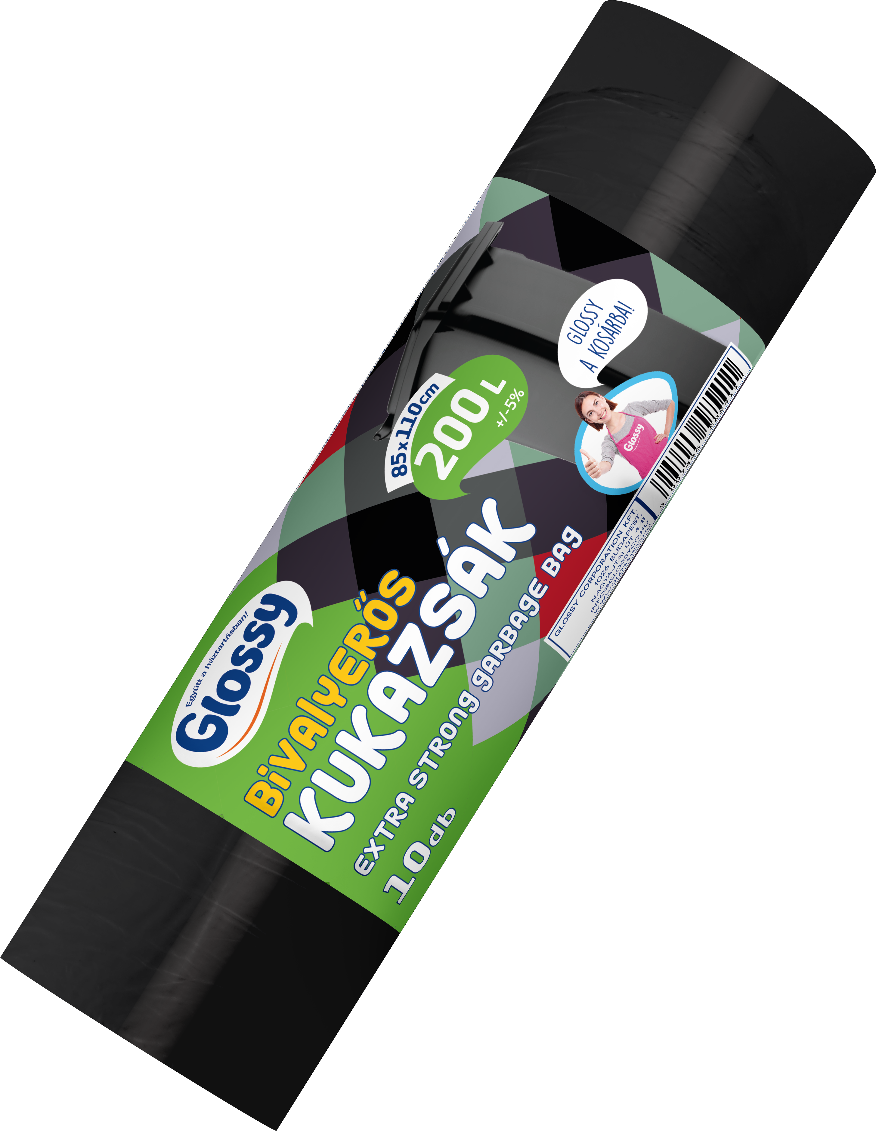 Glossy Bivalyerős kukazsák 200L