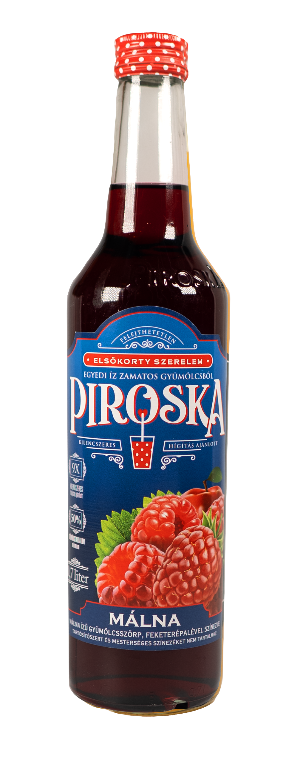 Piroska málna ízű gyümölcsszörp 0,7L
